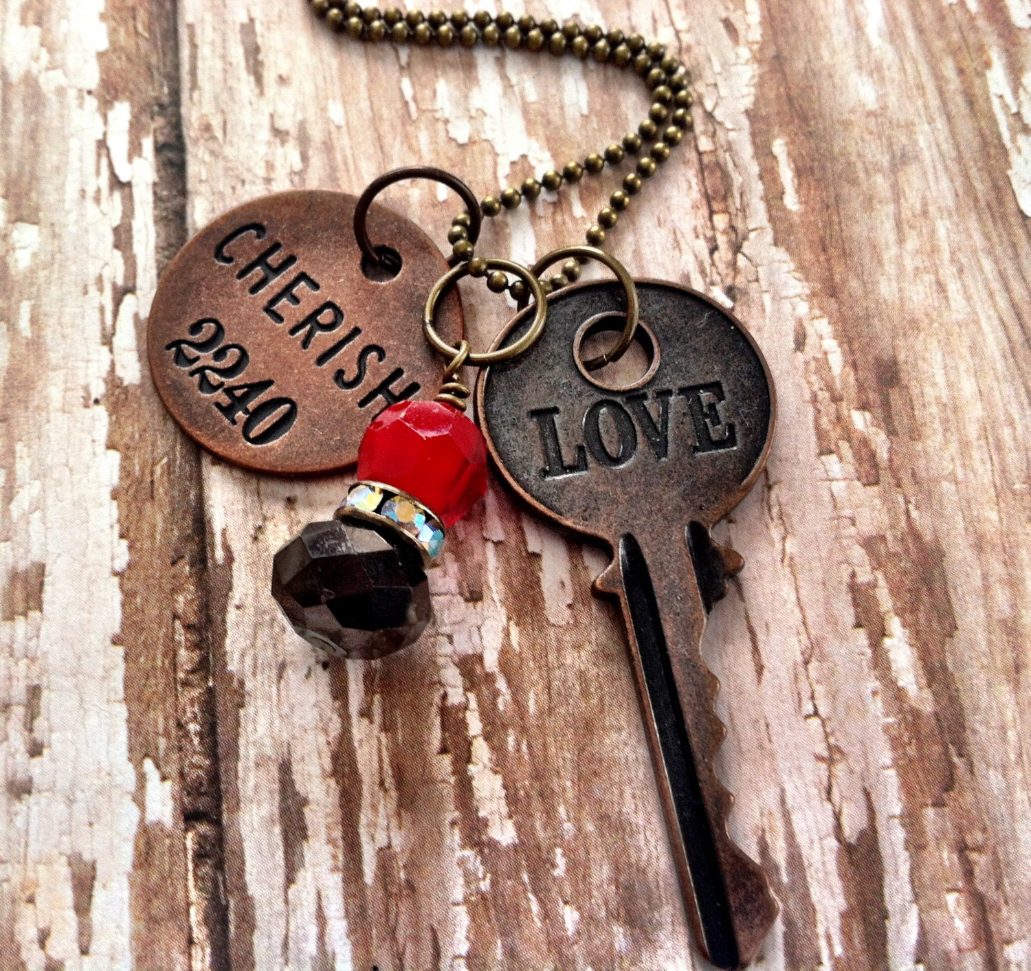 Cherish Love Key Pendant Necklace