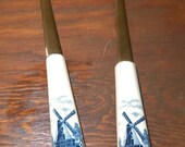 Vintage Serving Utensils Elesva Holland Blue Delft