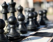 All The King's Men (Black)- Chess Pieces Photo- Black side- Outdoor Oversized Chess Set Photograph- Game board- 8x12 Fine Art Print