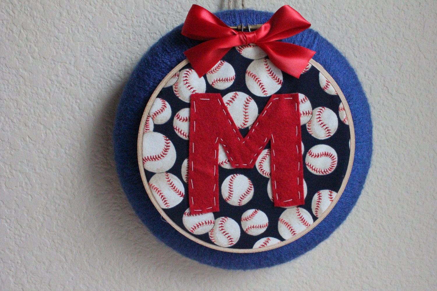 Made to Order 8 inch Embroidery Hoop Initial Wreath by HotGlueHangover