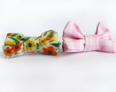 Fabric Bow Hair Clips - Flower Hair Clips - Floral Pattern Hair Accessories - Women Hair Accessories - Handmade Hair Clips
