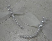 5 Pearl Dragonflies / Wedding Supplies / DIY Wedding / Craft Supplies / Outdoor Wedding Theme