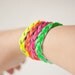 Neon Fluorescent Woven Leather Braided Bracelet Set