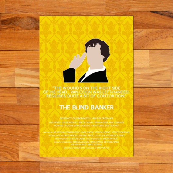The Blind Banker alternative television poster - 12" x 18" Sherlock edition (Made to order)