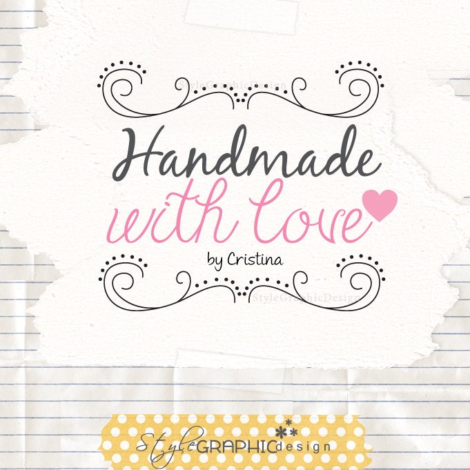 Elegant premade logo design lovely swirl label logo ooak business branding