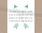 Scripture Print for the wall - Psalm  127:4-5 "Quiver Full" arrow print 8x10 bible verse wall art decor