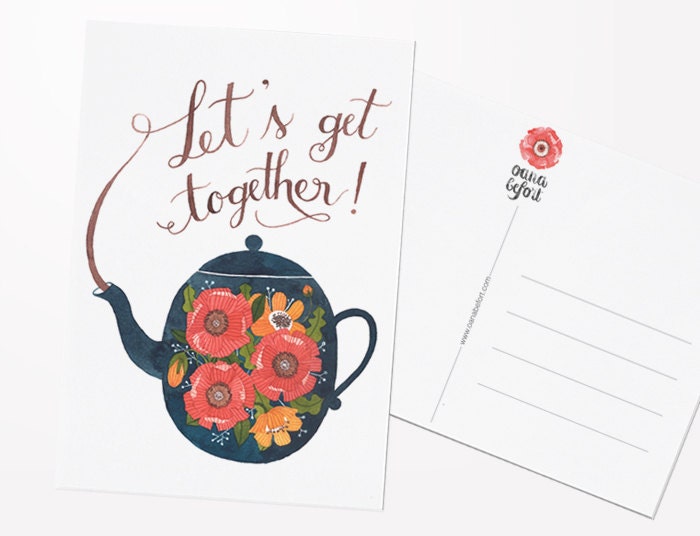 Let's get together  - postcard