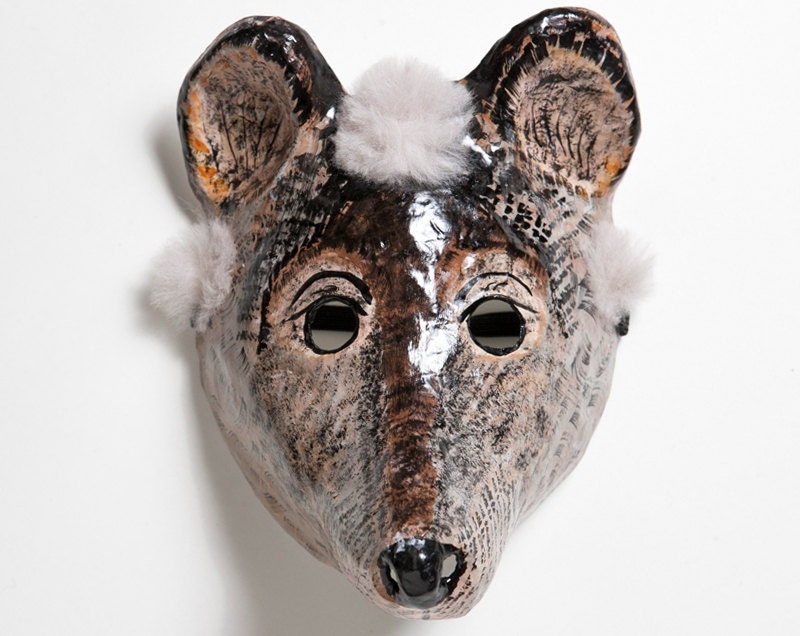 Paper mache mouse mask