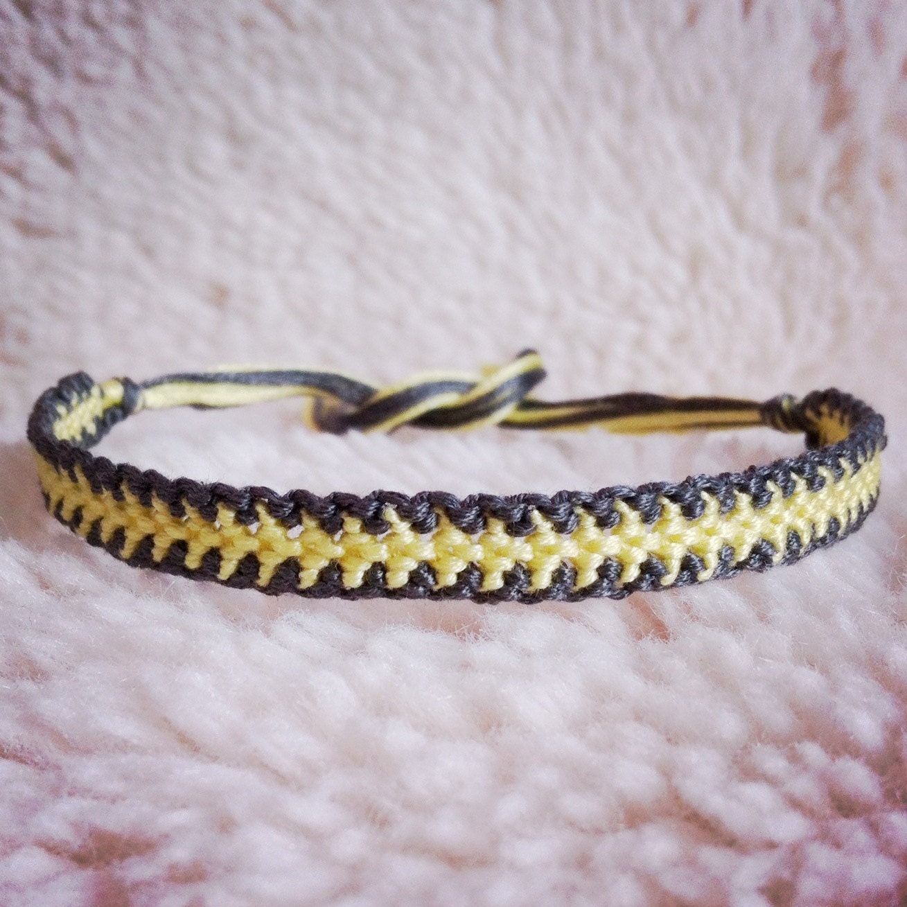 Friendship Bracelet - SALE: Braided Handmade Embroidery Floss Fiber Friendship Bracelet - Zipper