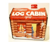 Vintage Log Cabin Tin box