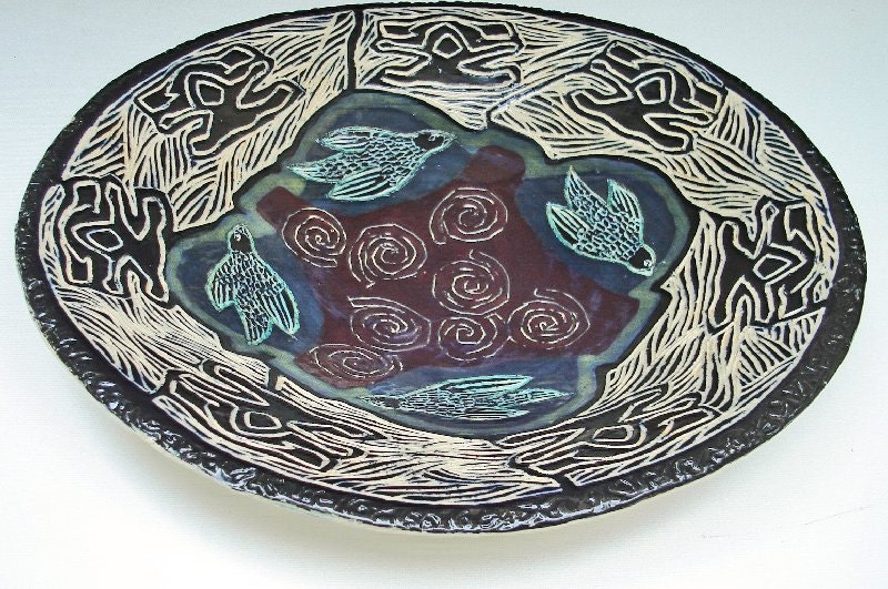 hand carved ceramic bowl