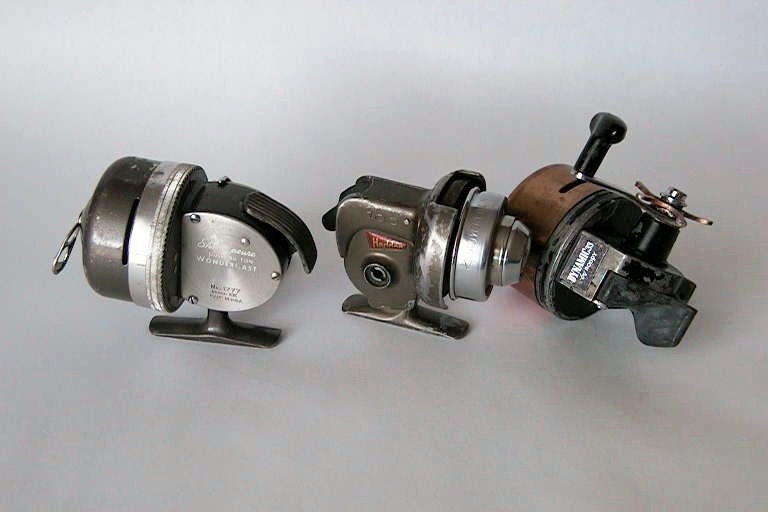 3 Vintage Fishing Reels HEDDON Dynamic 33 by Roddy SHAKESPEARE Model EE great for parts