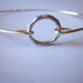 Silver Circle Bangle Bracelet Silver Hoop Charm - Stackable Bangle Charm Bracelet - Bridesmaid Gift - Gift under 15