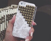 FREE Shipping US -- iPhone 5 Paisley Bandana Studded Phone Case AT&T Tmobile Verizon