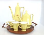 Vinatge Tea Set - Teapot - Coffee Pot - Set- Serving - Entertainging - IronStone Castleton - Yellow Daffodil Fine China