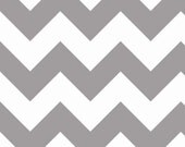 Grey Chevron Crib Skirt or Dust Ruffle