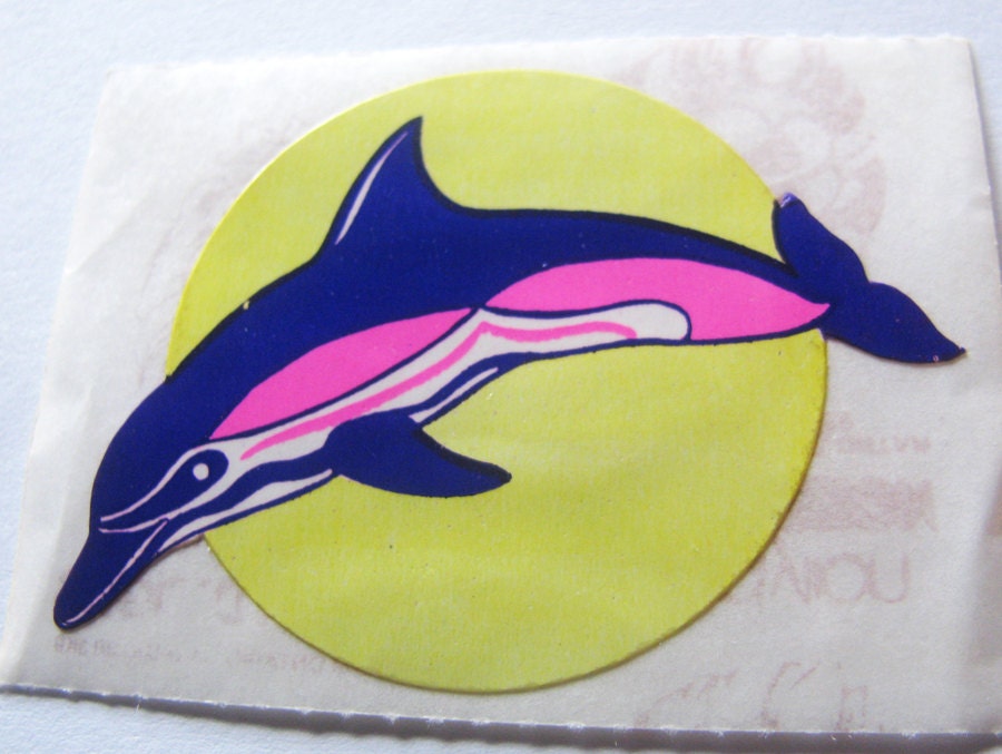Rare Vintage Sandylion Kromekote Dolphin Sticker Mod 80's