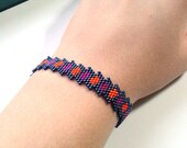 Pink and Orange Beaded Bracelet