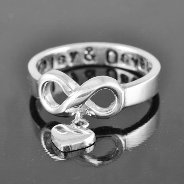 ON SALE, Infinity Ring with Heart, infinity knot ring, best friend ring, promise ring, personalized ring, friendship ring, sisters ring