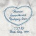 Embroidered Personalized Label for Wedding Dress or other special occasion apparel