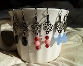 Victorian Style Gunmetal tone Earrings