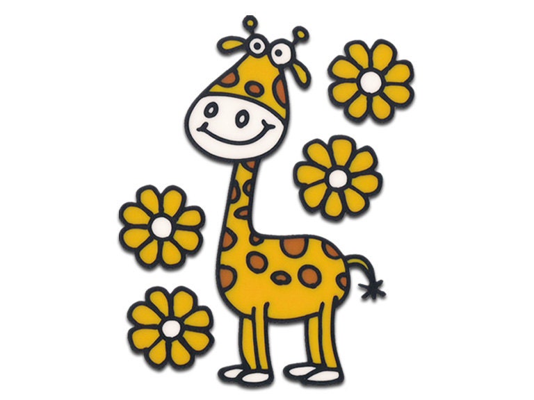 Giraffe - stained glass window clings-  handmade window sticker / decal -  kids room - baby bath - home decoration