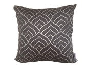 Dome cushion cover in silver ink on dark grey linen 48cmx48cm