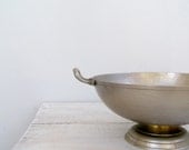 Vintage Pewter fruit Bowl, Metal bowl on a stand, Center piece, Kitchen display, Modern Tableware, Gift for wife, Houswarming, Party decor