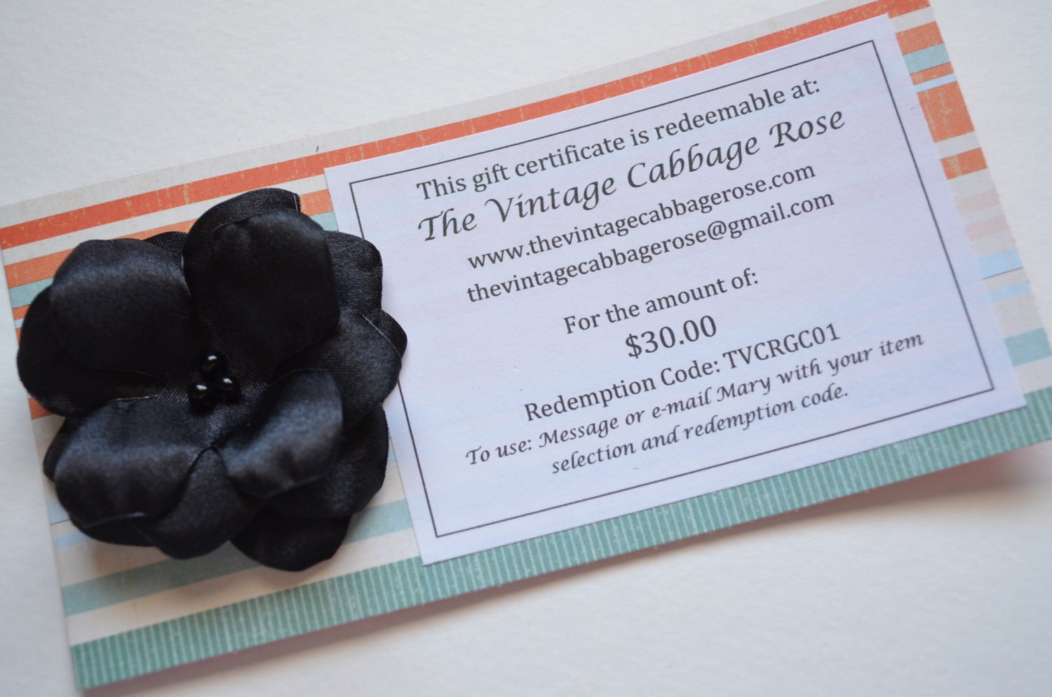 Gift Certificate to The Vintage Cabbage Rose - Twenty Five Dollars