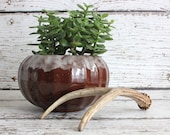 Moreno Ceramics Planter Brown Drip Retro Home Decor