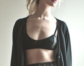 Leather & Silk Bralette - Black or Mocha