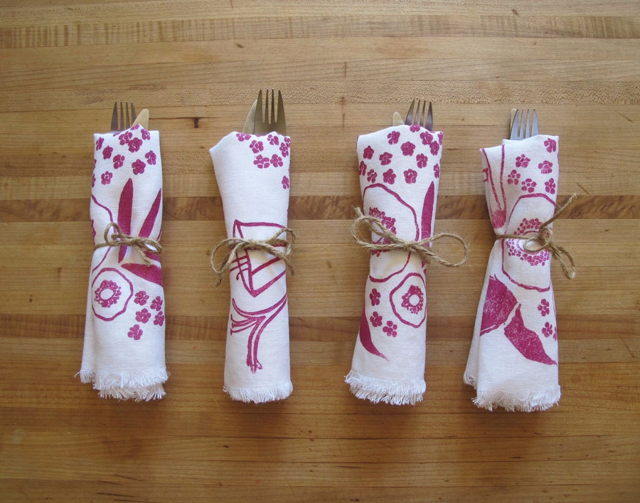 Fuchsia Table Napkins - Set of Four in "Sprung"