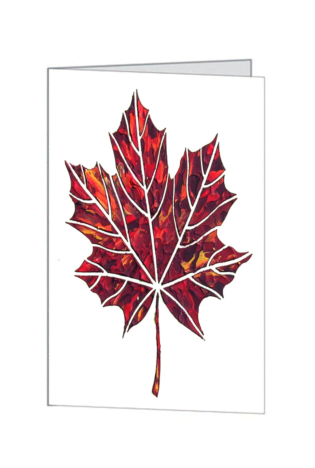 Fall Leaf Greeting Card with an Envelope. 5 x 7. Easily Framed as Art.