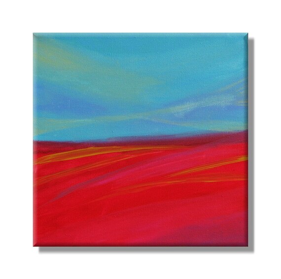 Abstract Landscape. Original Handpainted Acrylic Painting. Size 10 x 10.