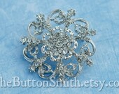 Rhinestone Brooch Component /Embellishment (4.5cm) BR-001 - 1 piece
