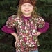 Bella Blouse for Girls 12M-10Y PDF Pattern & Instructions -3/4 sleeves-ruffles-elastic waist-drawstring tie-contrasting neckline-easy sew