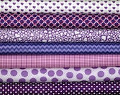 Fat Quarter Fabric Bundle for quilt or craft Michael Miller Purple fabric bundle stash builder 7 Fat Quarters