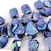 Blue Titanium Agate Druzy Beads Side Drilled Druzzy Drusy Beads - 1 STRAND (BB-136)