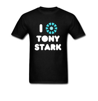 Avengers Iron Man I Heart Tony Stark Arc Reactor T-Shirt Men's S, M, L, XL, XXL