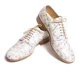 lilacs floweres patter pattent leather oxford  - FREE WORLDWIDE SHIPPING