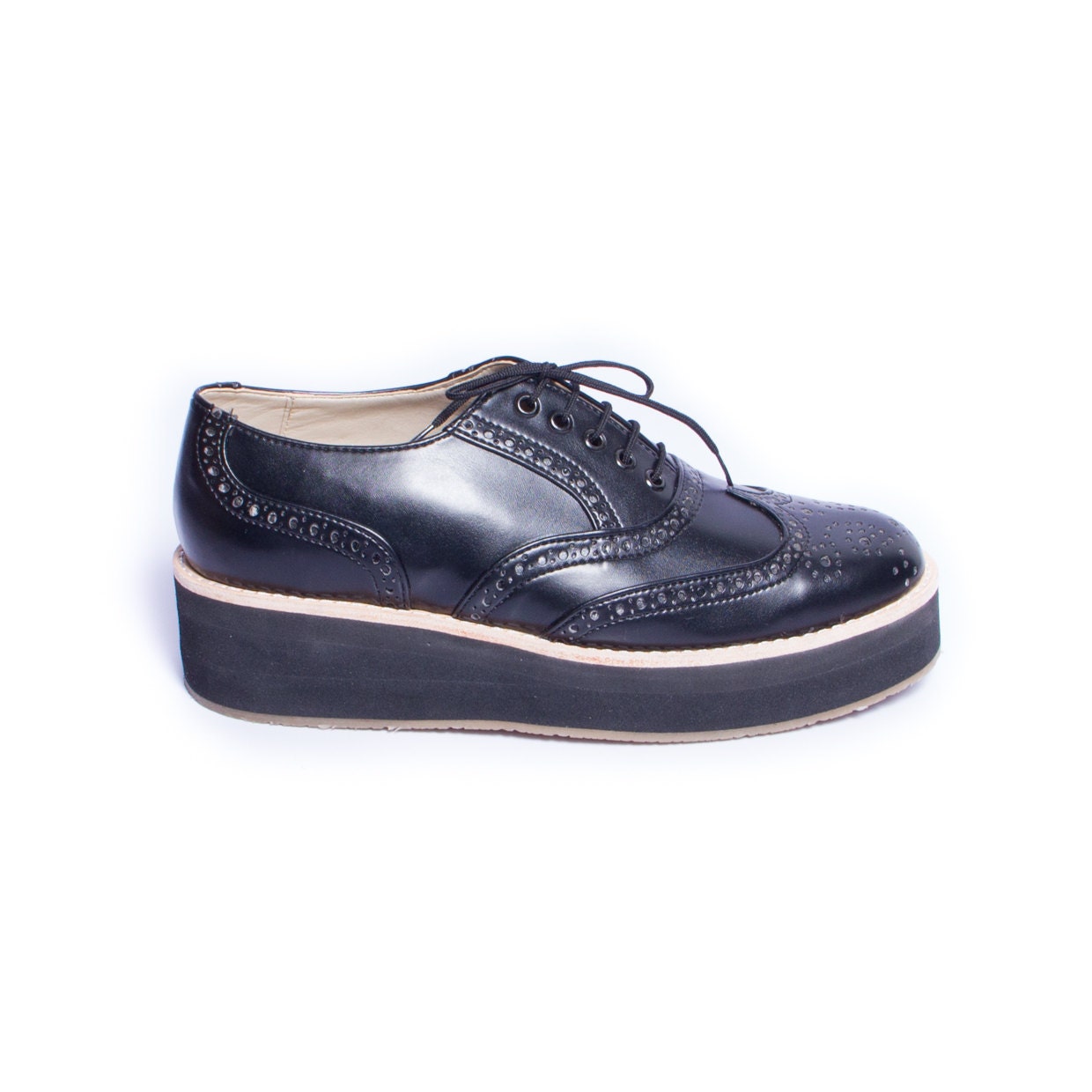 black oxford creepers shoes vegan or regular leather - FREE WORLDWIDE SHIPPING