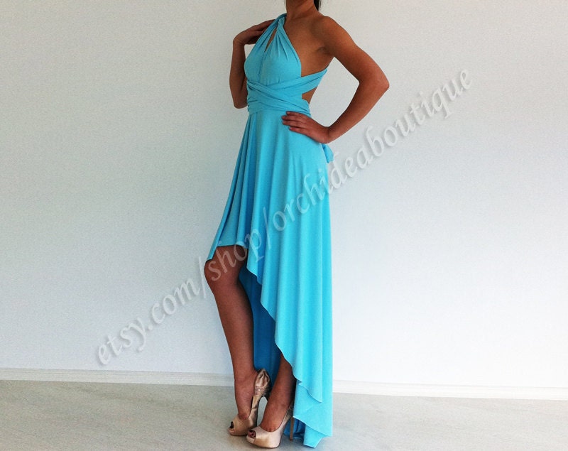 Convertible dress Infinity Wrap Chameleon Maxi  bridesmaids dress High-Low Hem Party plus size maternity