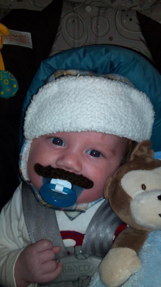 Crocheted mustache pacifier The Classic