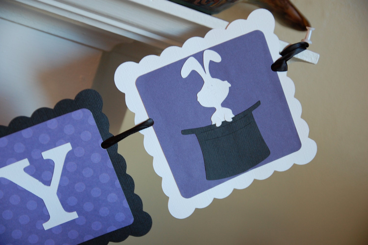Magic Banner, Magic Birthday Banner, Magic Theme, Magic Birthday Party, Purple Black White