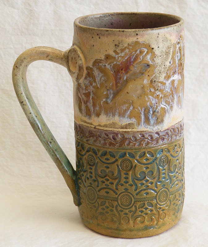Stoneware hummingbird 20oz coffee mug ceramic 20C021