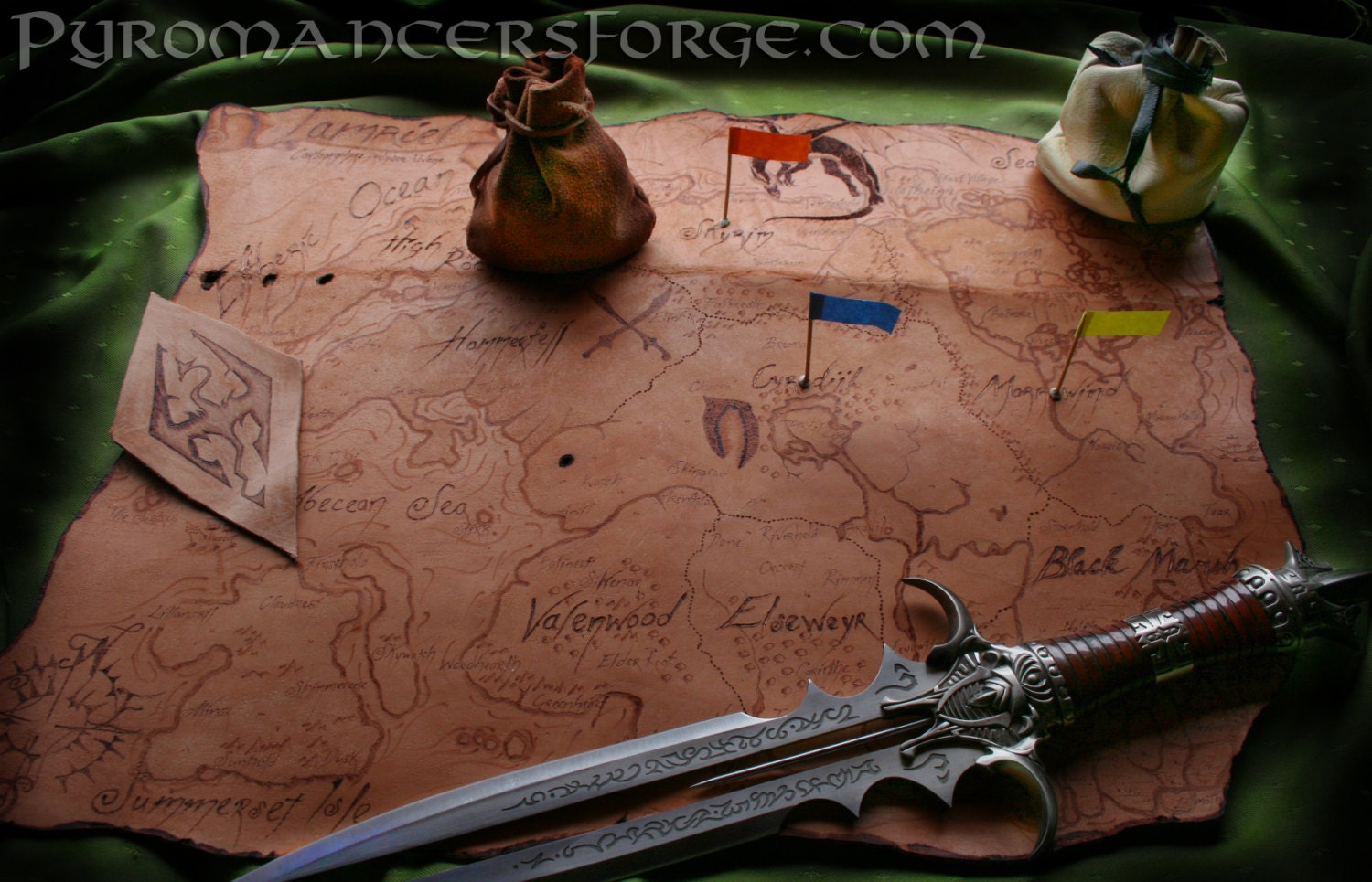 Leather Map of The Elder Scrolls Tamriel