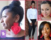 Crochet Earrings - HEART ATTACK earrings - Heart shaped earrings - Love earrings - Valentines Day - Dope Crochet