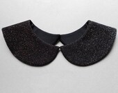 Galaxy Detachable Plain and Simple Black with Golden Shine Handmade Peter Pan Collar Necklace Must Have Col Claudine Amovible