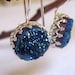 Druzy stud earrings, Blue drop earrings, sterling silver dangle earrings, Bridal earrings, Bridesmaid gifts, Vintage earrings