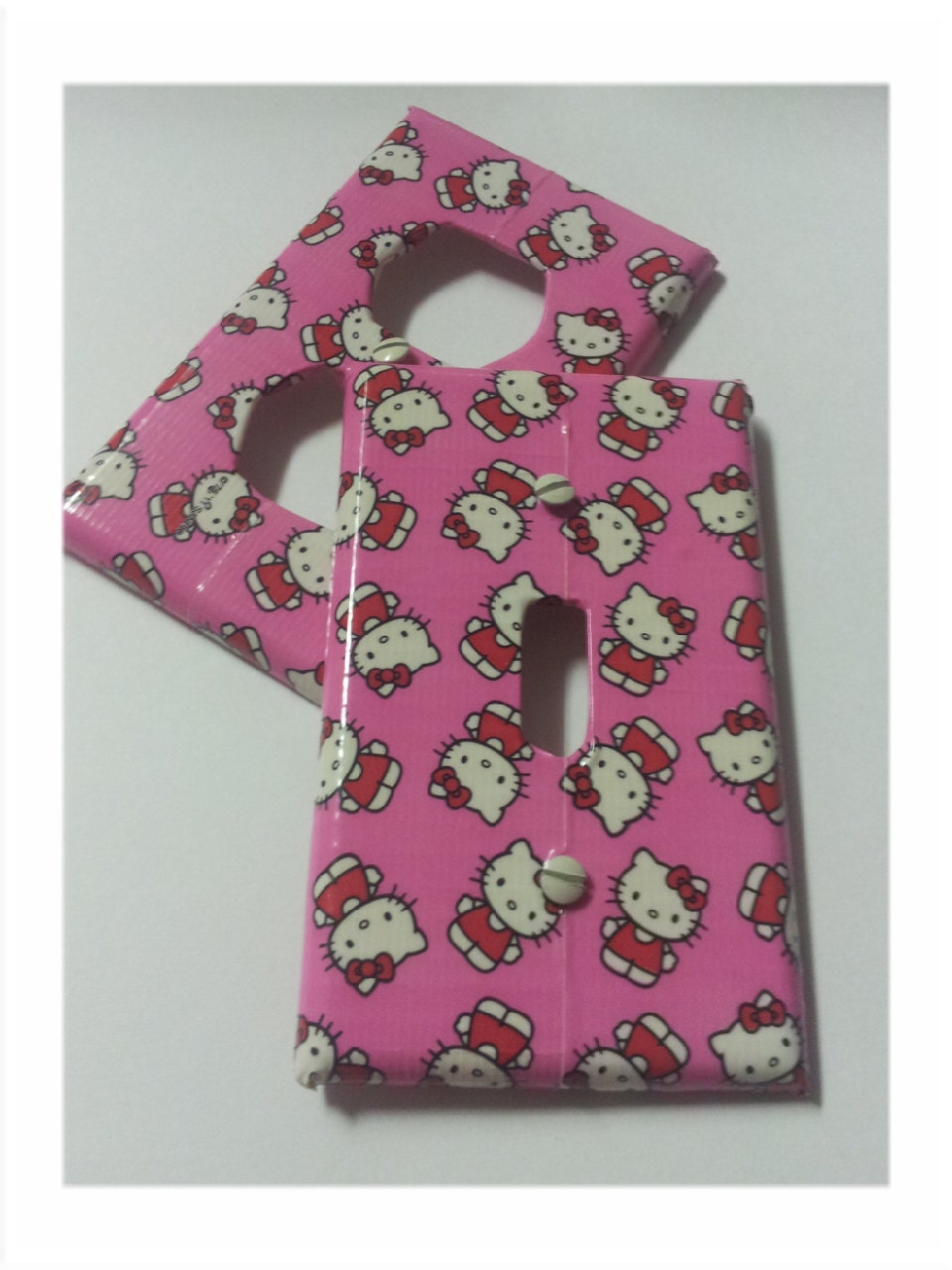 Hello Kitty Duct Tape Light Switchplate or Outlet Cover